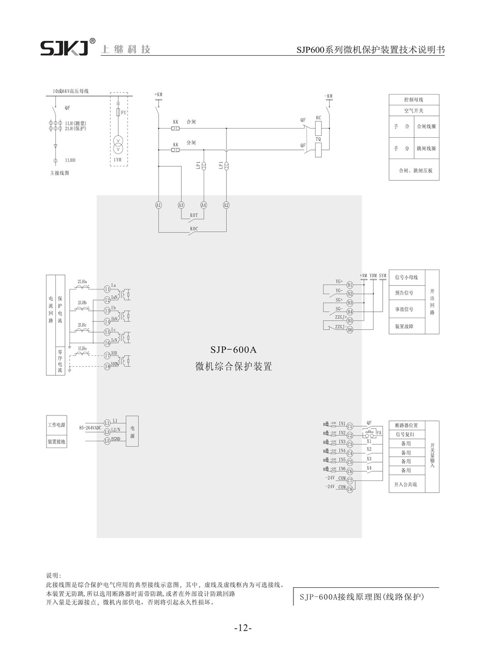 SJP-600A微機綜合保護裝置產(chǎn)品參數(shù)圖片二