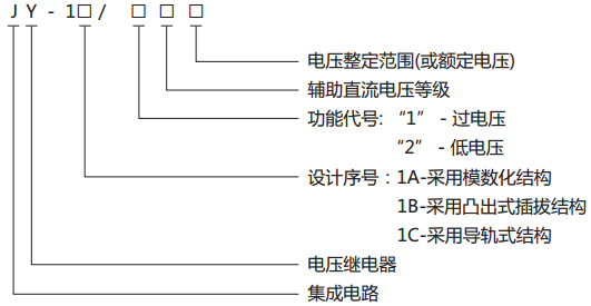 JY-1C/2電壓繼電器型號、名稱